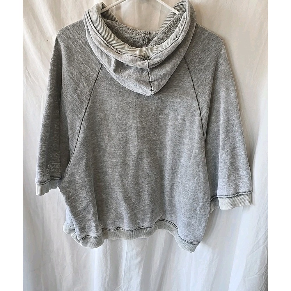 Wildfox Daisy Hoodie Sweatshirt Oversized Gray Faded Look Wide 3/4 Sleeve Sz S - Picture 7 of 14